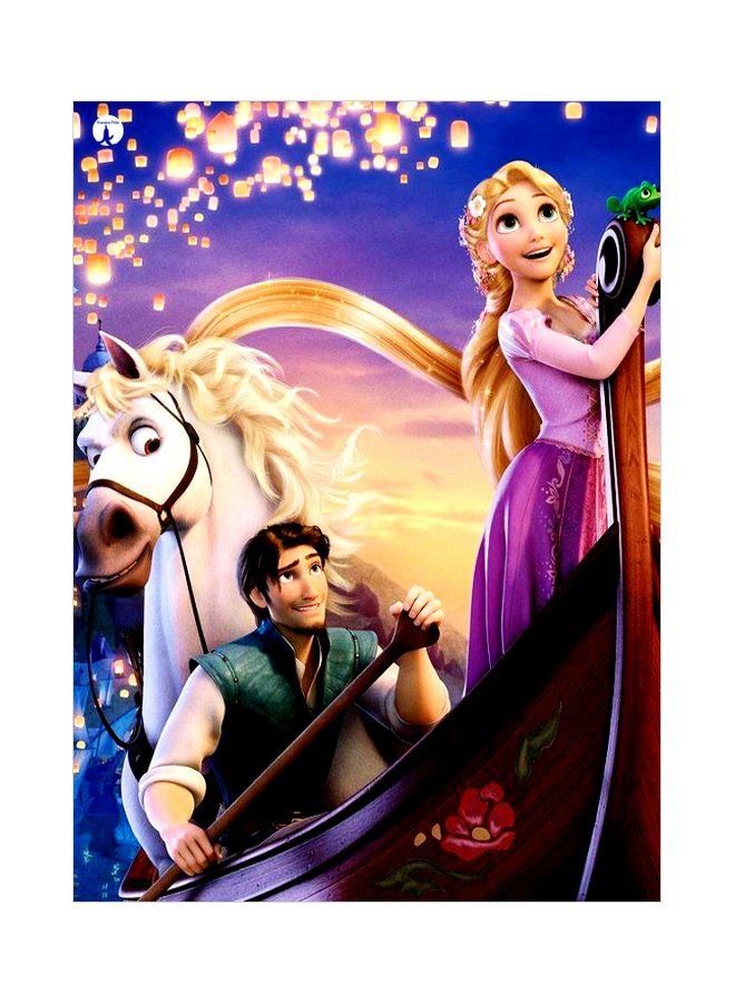 BP Tangled Printed Metallic Plate Blue/Pink/White 20x15cm