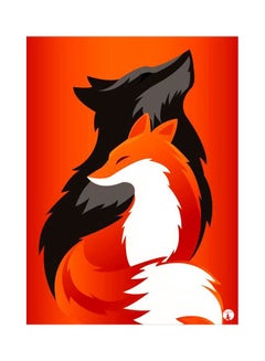 BP Fox Themed Decorative Metallic Plate Orange/Black/White 20x15cm 