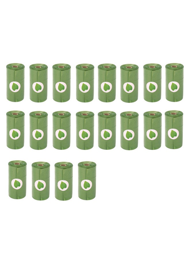 20-Piece Leak-Proof Degradable Pet Waste Bag Set Green 17.20 x 6.20cm