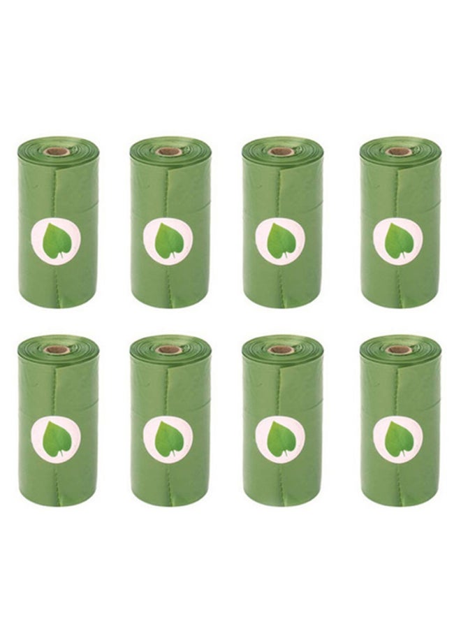 Generic 8-Piece Leak-Proof Degradable Pet Waste Bag Set Green 12.60 x 6.80cm  - Image 1