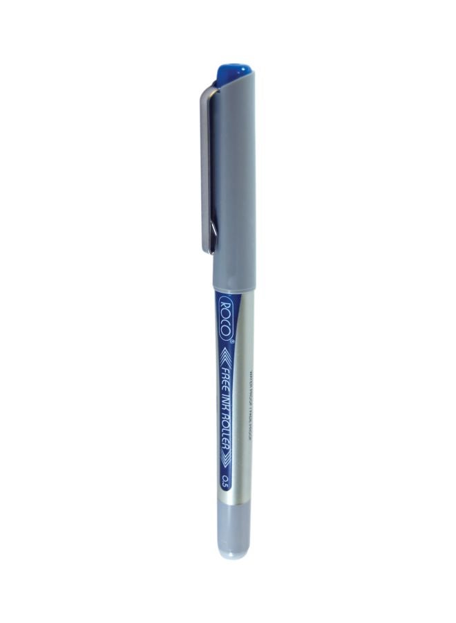 ROCO Metal Framed Rolling Tip Liquid Ink Pen Blue 