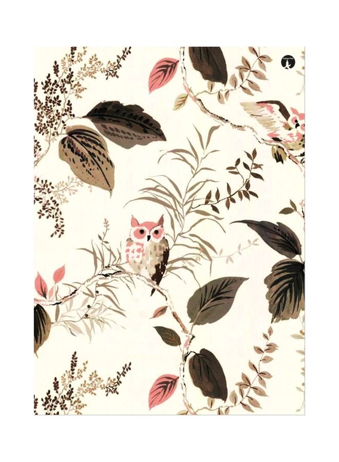 BP Leaf Themed Decorative Metallic Plate Beige/Brown/Pink 20x15cm