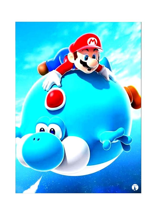 BP Super Mario Themed Metallic Plate Blue/White/Red 20x15cm 