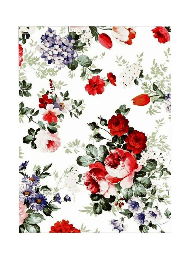 BP Floral Themed Metallic Plate White/Green/Red 20x15cm