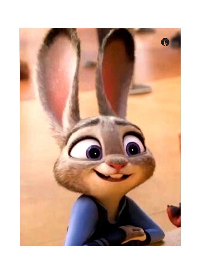 بي بي لوح من المعدن بتصميم أرنب أزرق/وردي/بيج 20x15سم