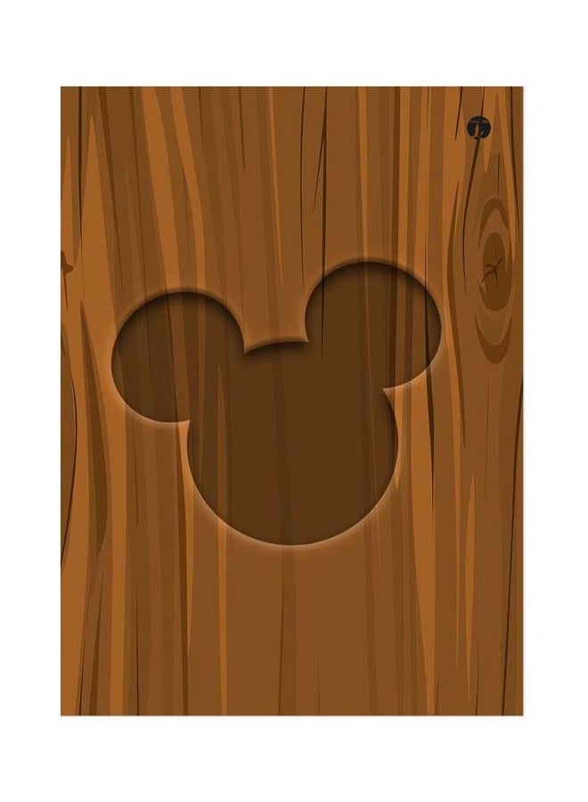 لوحة معدنية بتصميم ميكي ماوس بني 20x15سم
