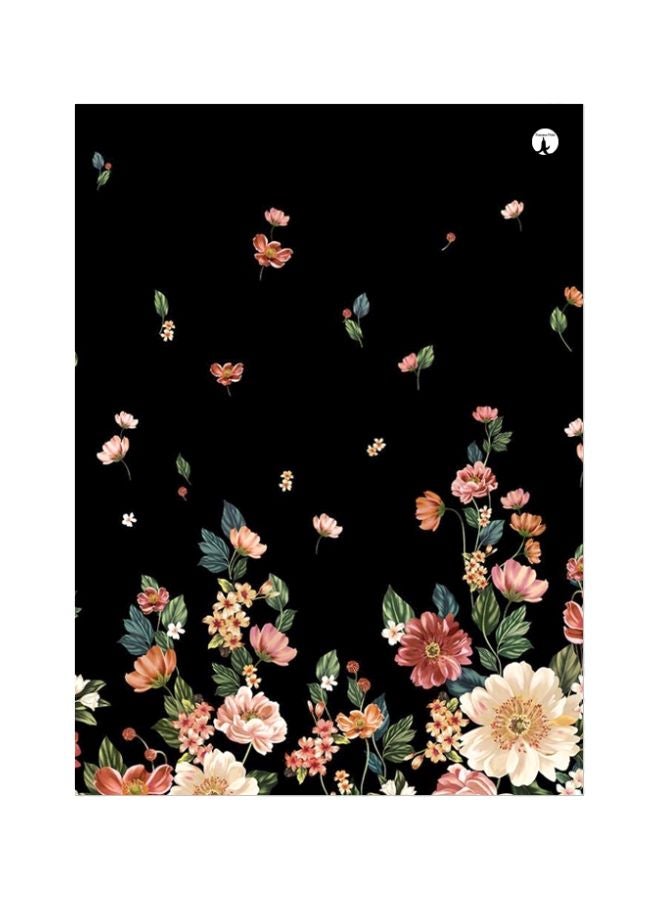 BP Floral Themed Metallic Plate Black/Beige/Green 20x15cm