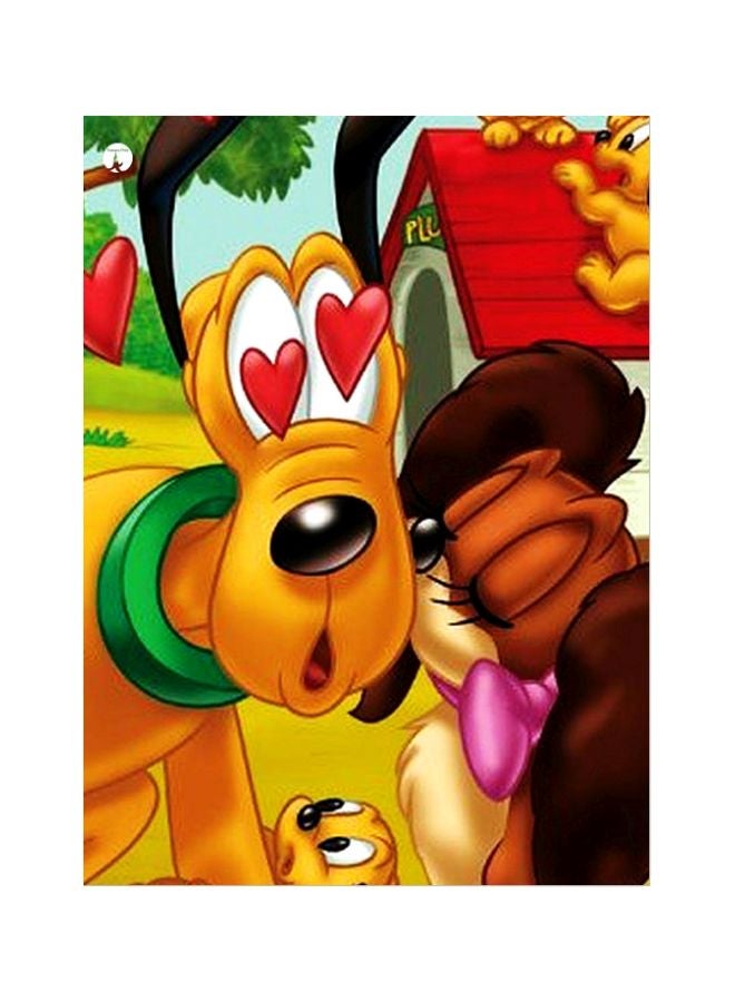 Cartoon Themed Metallic Plate Yellow/Brown/Green 20x15cm