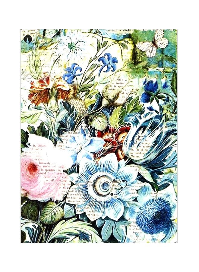 بي بي لوحة معدنية بنقشة الأزهار متعدد الألوان 20x15سم