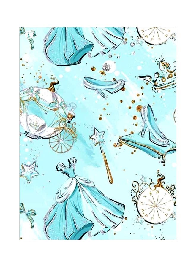 BP Dress Printed Metallic Plate Blue/Gold/White 20x15cm 