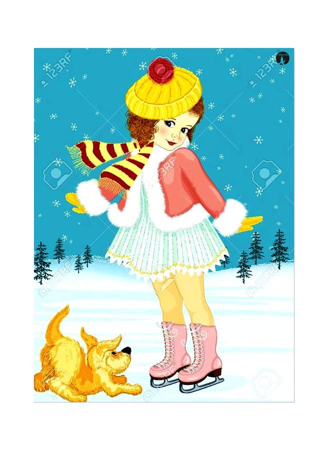 BP Girl Printed Metallic Plate Blue/White/Red 20x15cm 