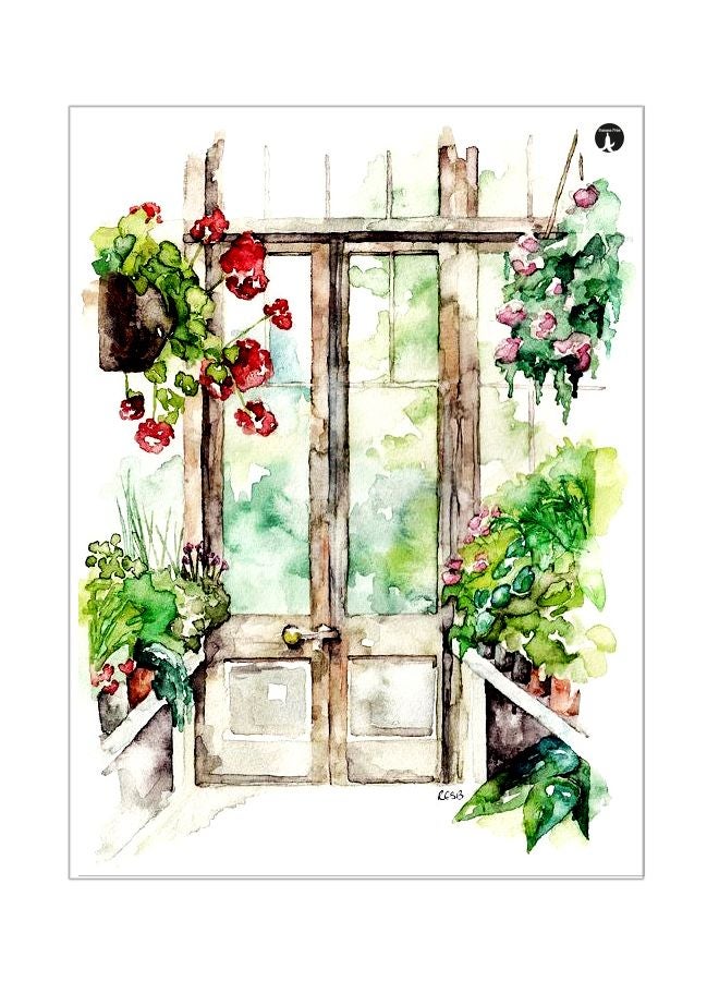 BP Printed Metallic Plate Brown/Green/Red 20x15cm