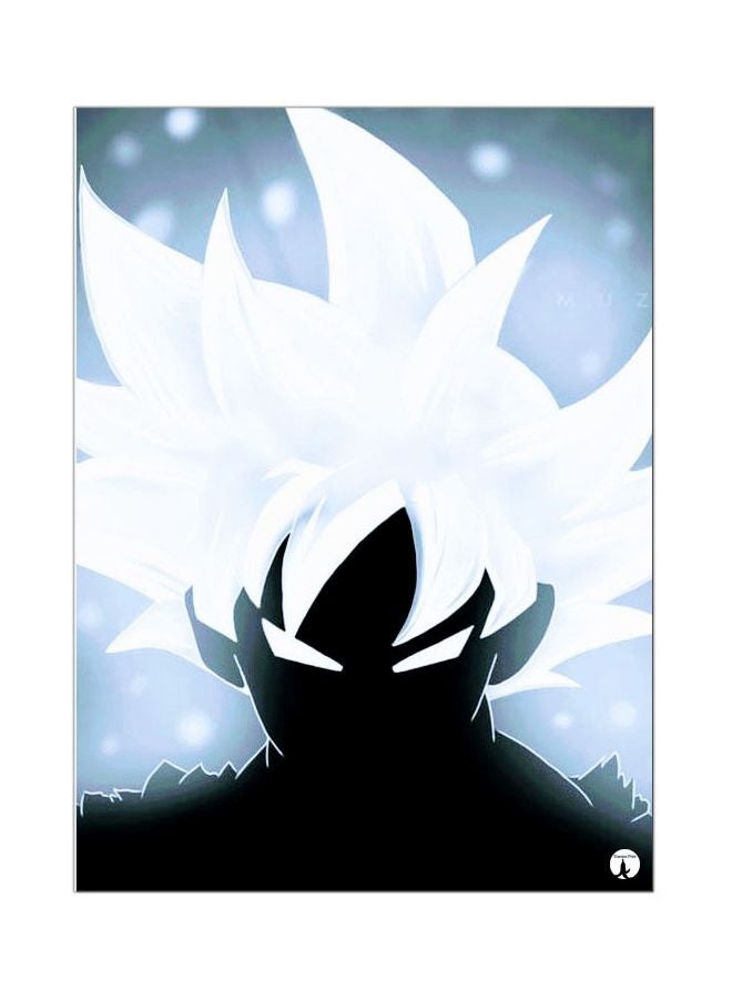 Cartoon Printed Metallic Plate Black/White/Blue 20x15cm