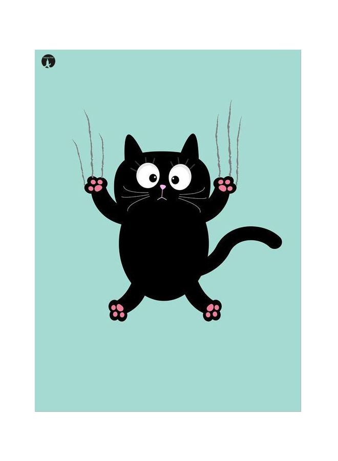 BP Cat Printed Metallic Plate Blue/Black/White 20x15cm 