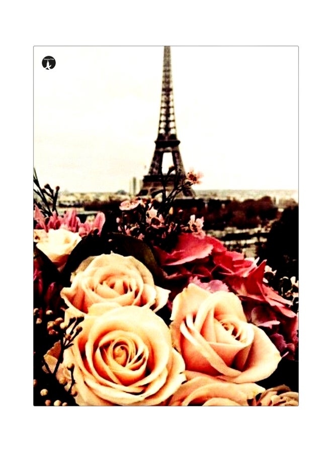 BP Rose Themed Metallic Plate Beige/Red/Brown 20x15cm