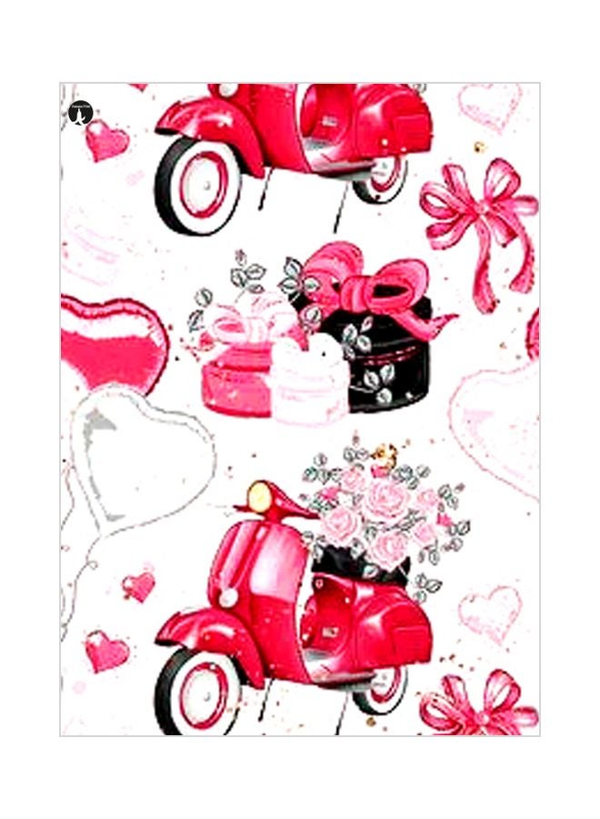 لوح من المعدن مطبوع أبيض/أحمر/أسود 20x15سم