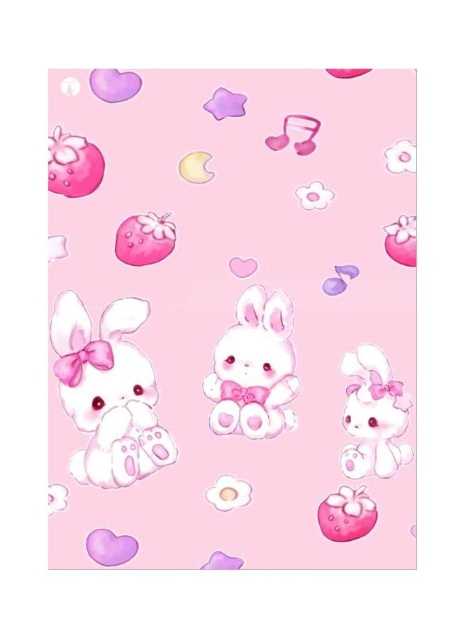 لوح من المعدن بتصميم رسومات كرتونية وردي/أرجواني/أبيض 20x15سم