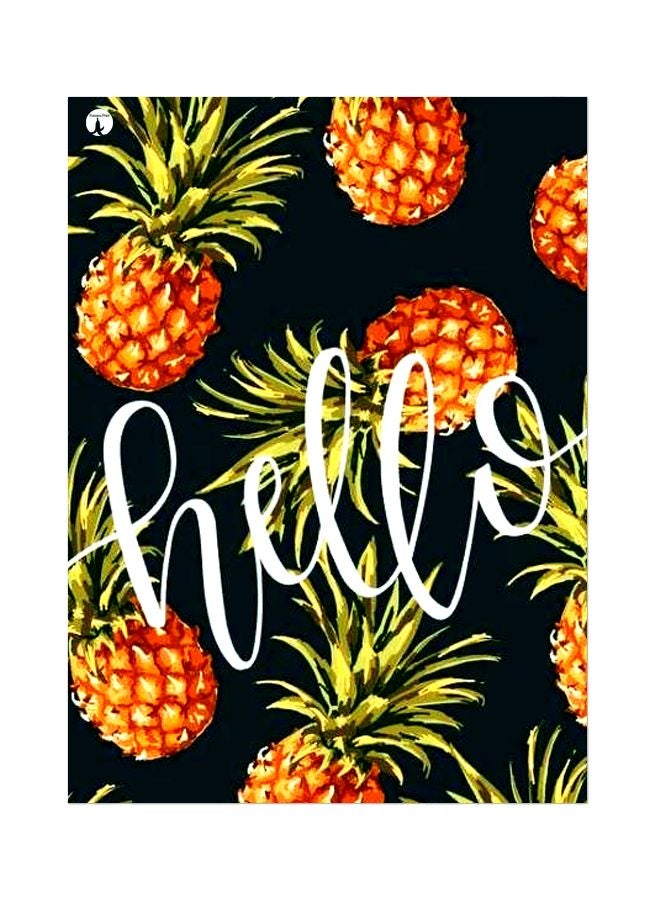 BP Hello Themed Metallic Plate Black/Orange/Green 20x15cm