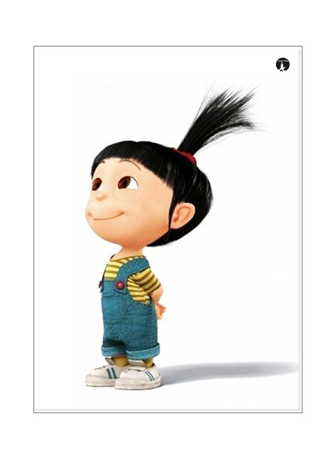 بي بي لوح من المعدن بتصميم رسومات كرتونية أبيض/بيج/أسود 20x15سم