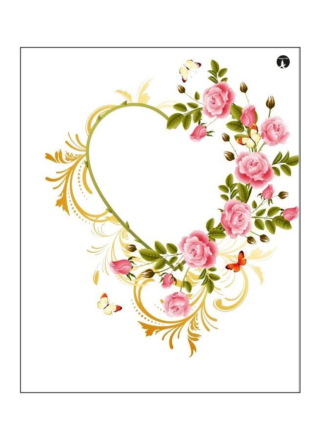 Floral Themed Printed Plate White/Green/Pink 20x15cm