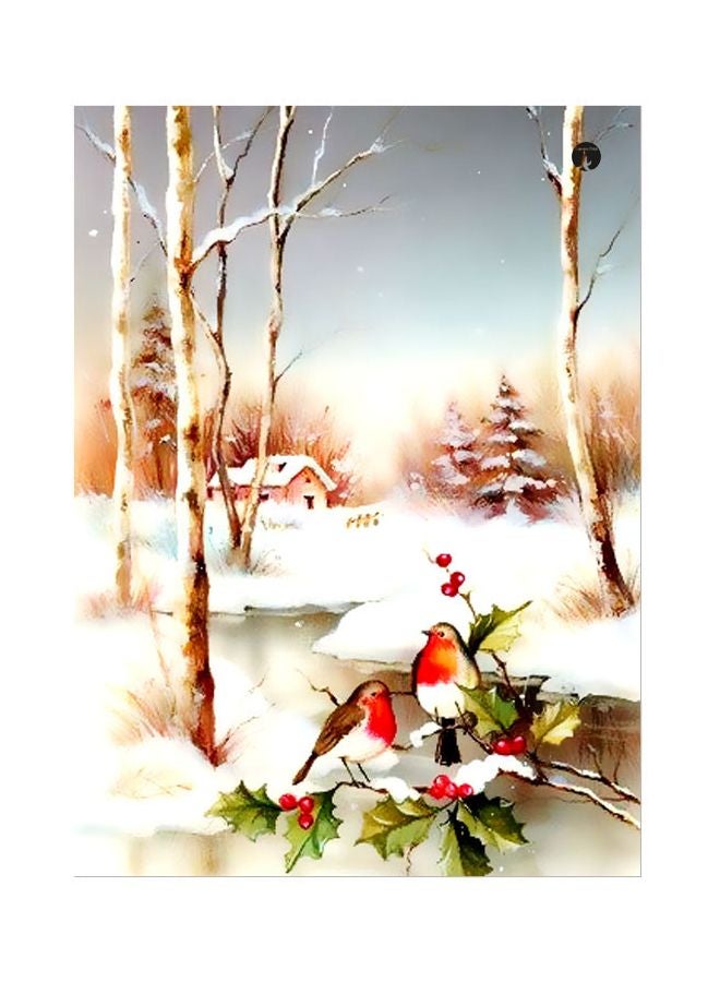 BP Birds Themed Printed Plate White/Brown/Green 20x15cm