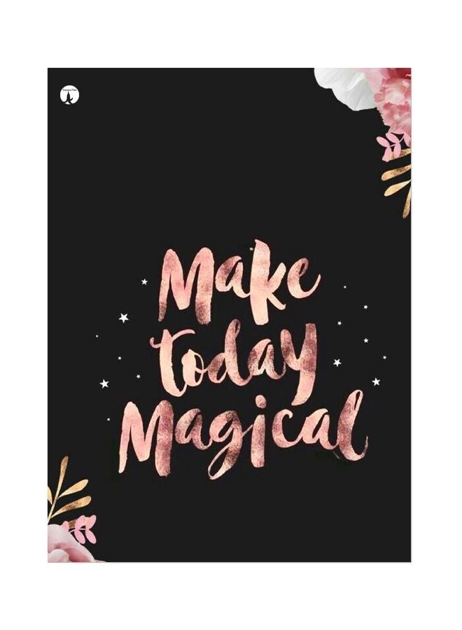 بي بي طبق مطبوع عليه عبارة "Make Today Magical" أسود/وردي 20x15سم