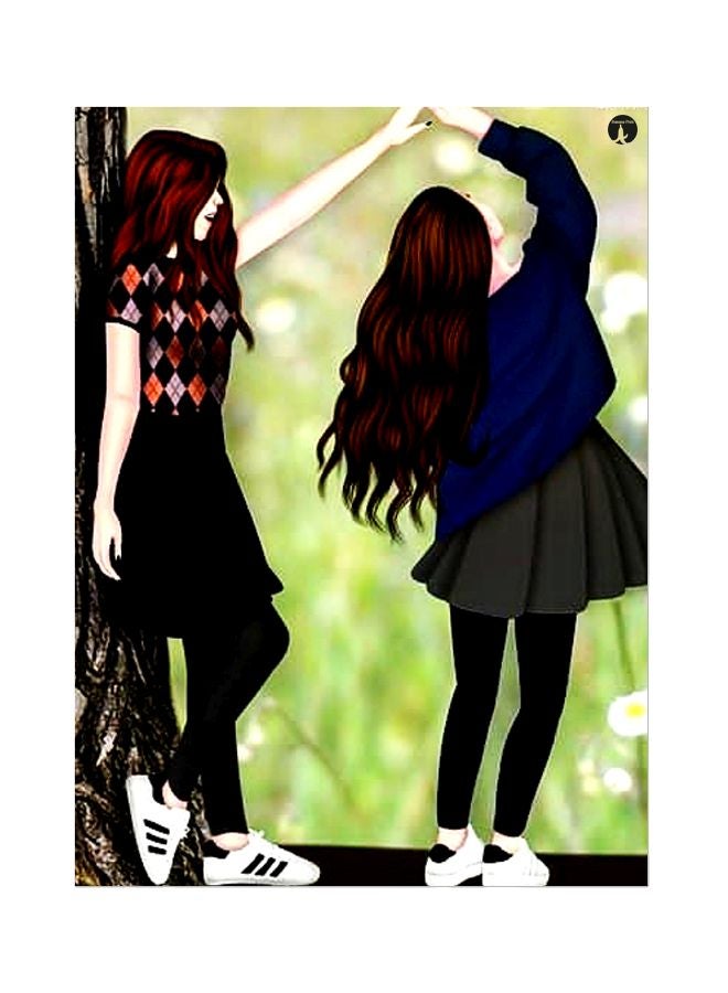 BP Girls Themed Metallic Plate Black/Brown/Green 20x15cm