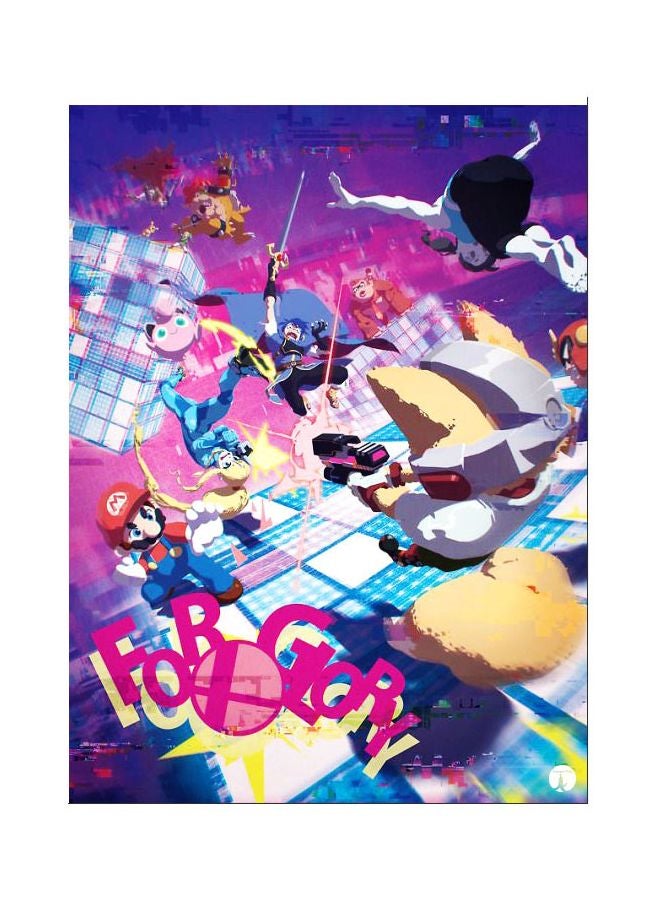 Cartoon Themed Metallic Plate Purple/Blue/White 20x15cm