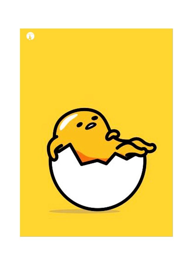 بي بي لوحة معدنية بتصميم بيضة مفقوسة أصفر/أبيض/أسود 20x15سم