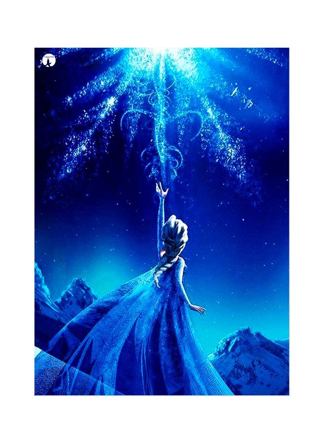 BP Frozen Princess Themed Metallic Plate Blue/White 20x15cm 