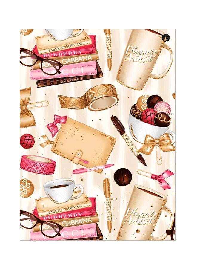 BP Books Themed Metallic Plate Beige/Pink/Brown 20x15cm 