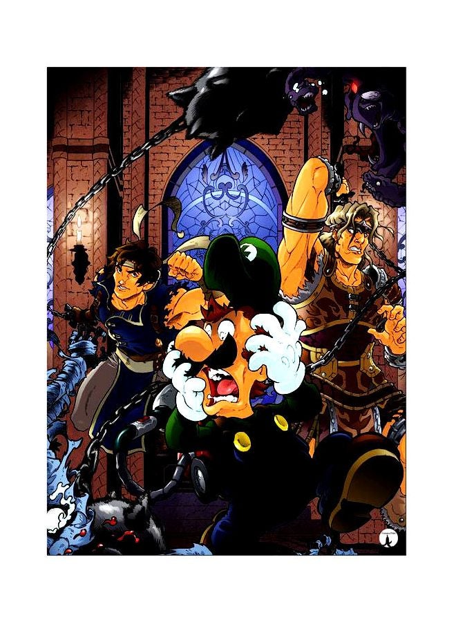 BP Cartoon Themed Metallic Plate Brown/Yellow/Blue 20x15cm