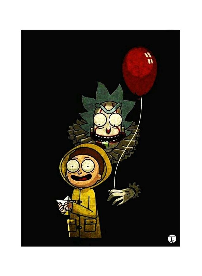 بي بي لوح من المعدن بتصميم رسومات كرتونية أسود/ أصفر/ أحمر 20x15سم