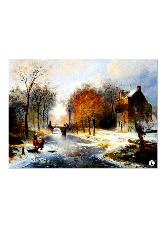 BP Nature Themed Metallic Plate White/Brown/Green 20x15cm