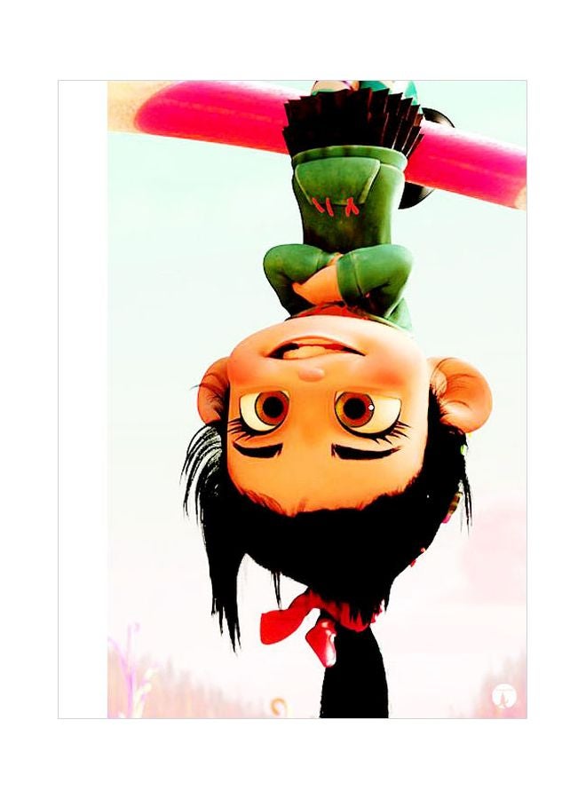 بي بي لوحة معدنية للزينة بطبعة رسومات كرتونية أبيض/أسود/أخضر 20x15سم