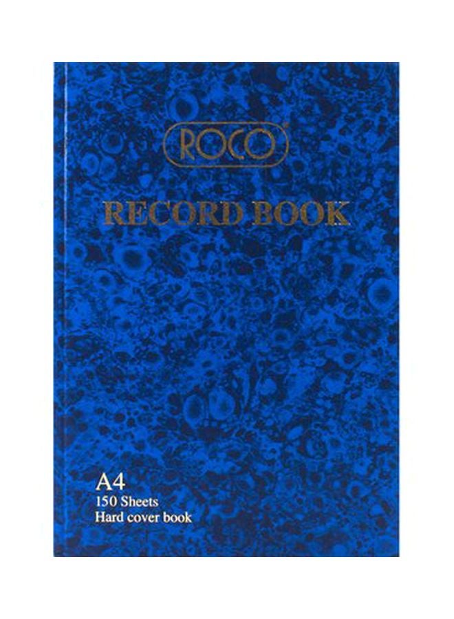 Printed A4 Record Book Blue/Gold
