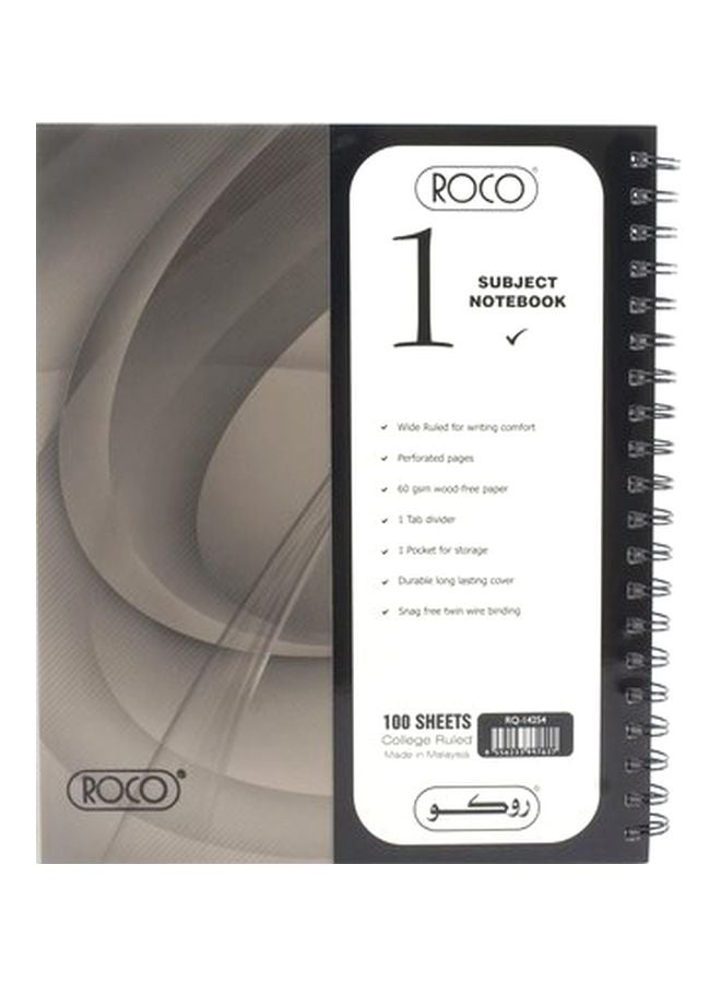 100 Sheet 1 Subject Ruled University Notebook multicolour