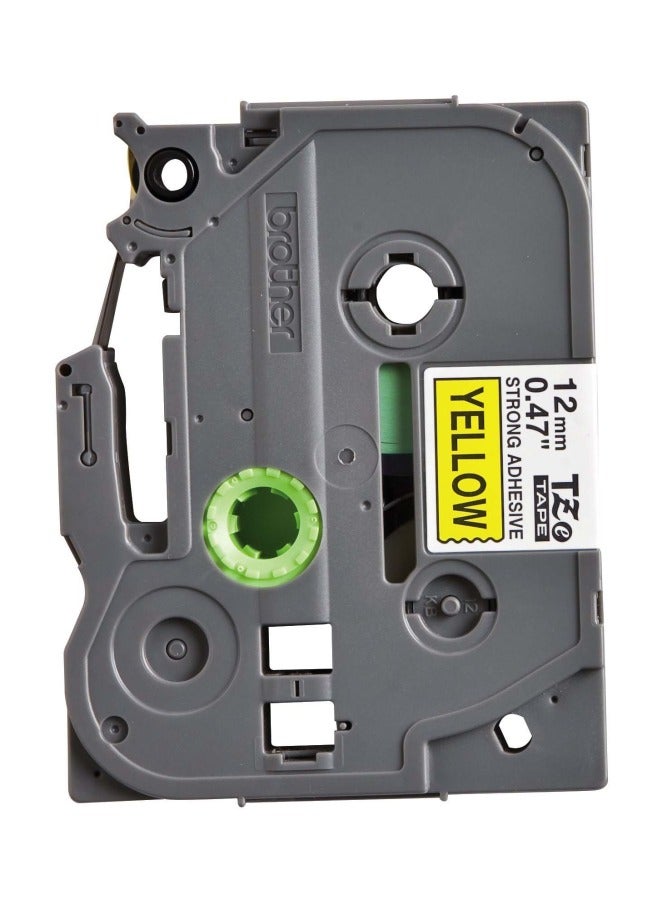 brother P-Touch Black On Yellow Laminated Tape Blue/Green - Image 2