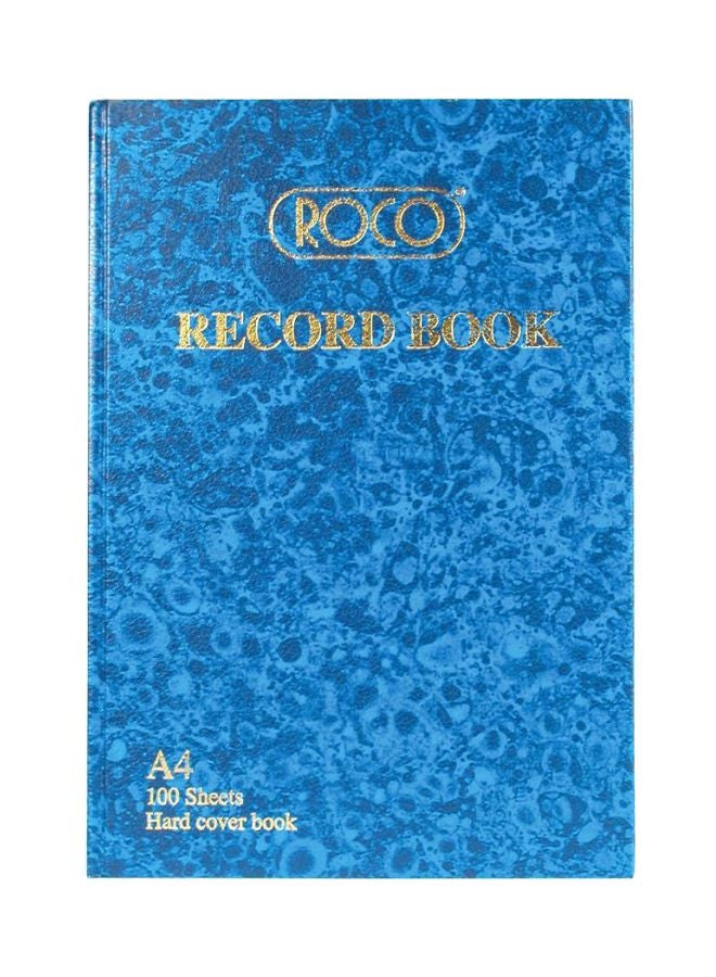 دفتر تسجيل مزين بطبعة مقاس A4 أزرق