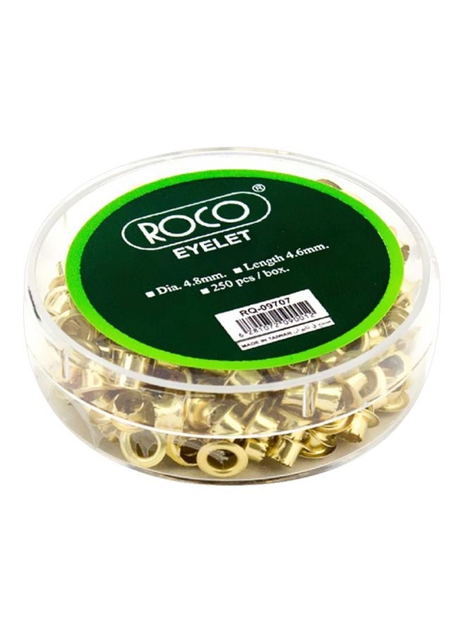 روكو حلقات صغيرة نحاسية بفتحة واحدة من 250 قطعة ذهبي