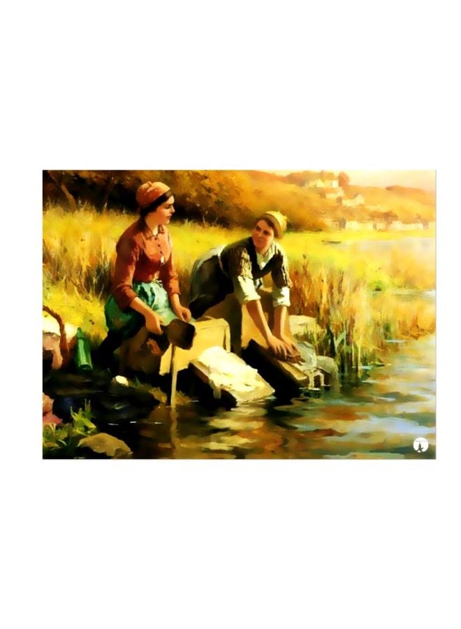 BP Painting Themed Metallic Plate Yellow/Green/Brown 20x15cm