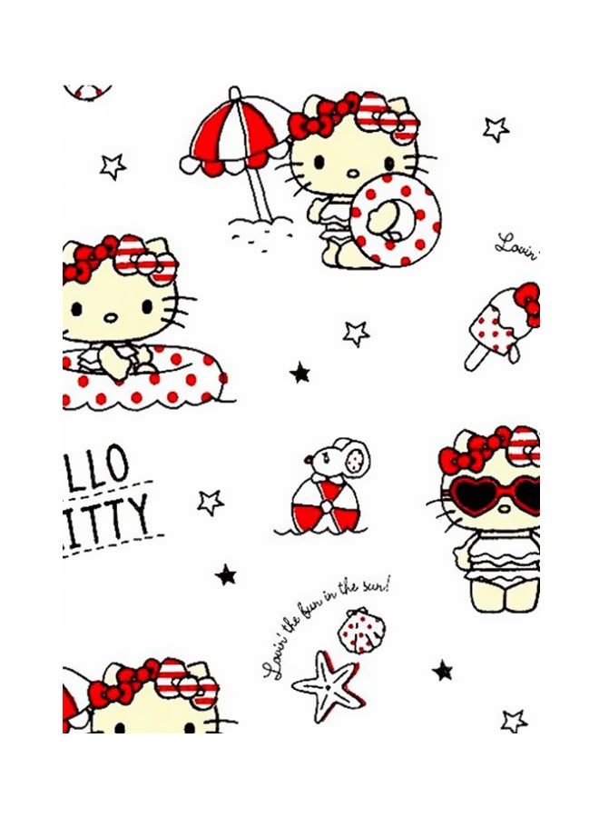 Hello Kitty Themed Metallic Plate White/Red/Beige 20x15cm