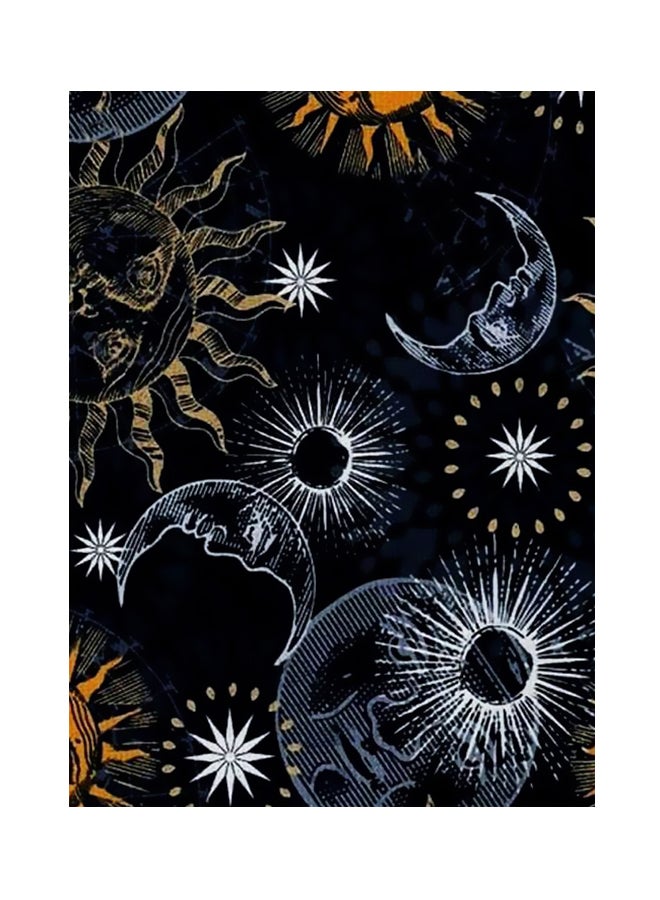 BP Night Sky Themed Metallic Plate Black/White/Orange 20x15cm