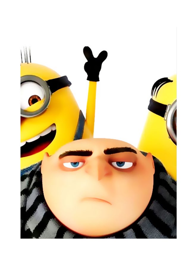بي بي لوحة معدنية بتصميم من فيلم ’Minions’ أبيض/أصفر/أسود 20x15سم