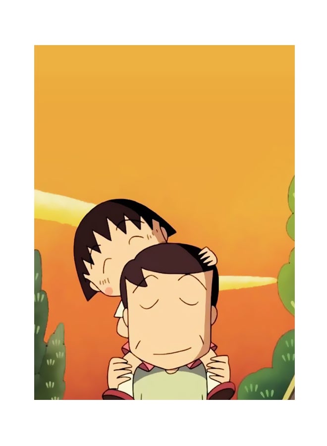 لوح من المعدن بتصميم رسومات كرتونية أصفر/برتقالي/بيج 20x15سم