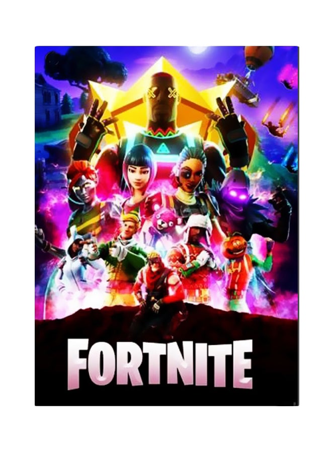 بي بي لوح للزينة من المعدن بطبعة لعبة "Fortnite" أرجواني/أصفر/أخضر 20x15سم 