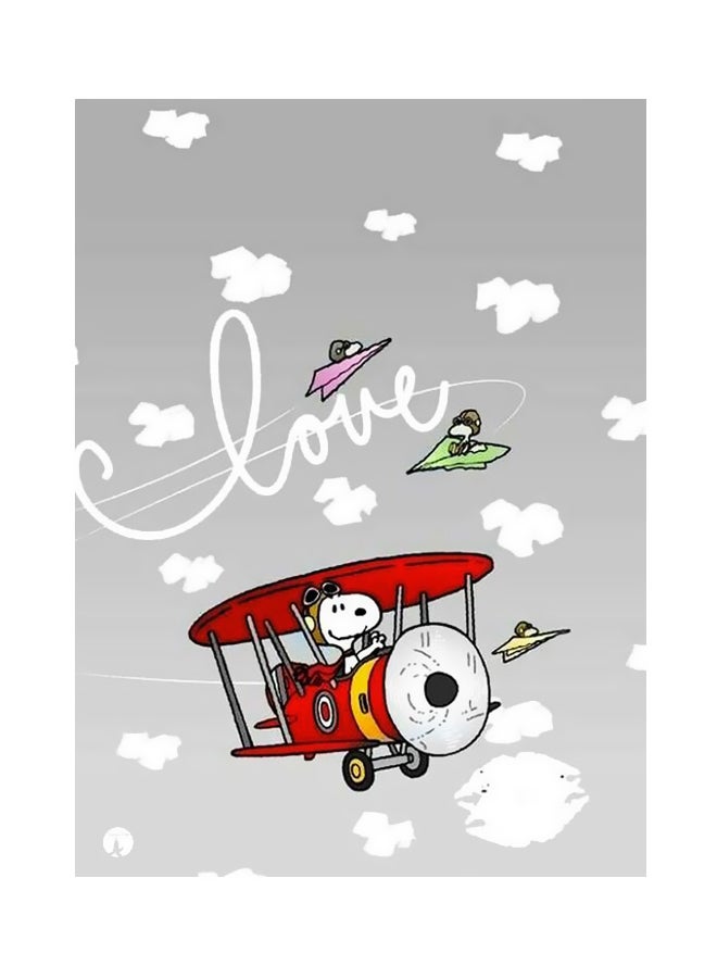 بي بي لوحة فنية معدنية بتصميم شخصية الرسوم المتحركة سنوبي رمادي/ أبيض/أحمر 20x15سم