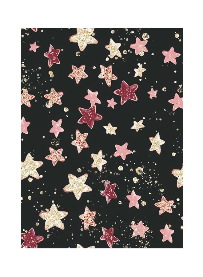 Night Star Themed Metallic Plate Black/Beige/Red 20x15cm