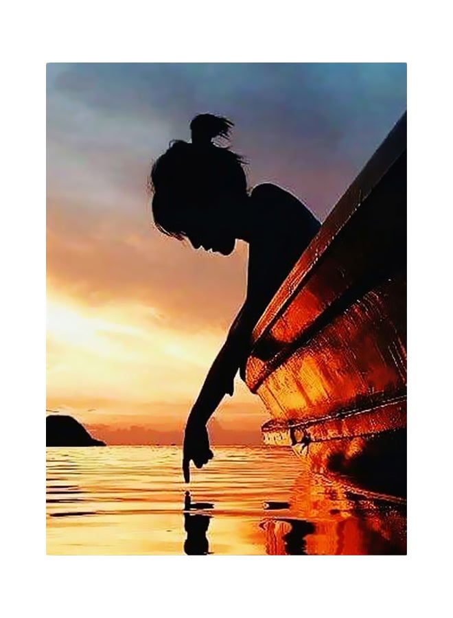 BP Women Themed Metallic Plate Blue/Yellow/Black 20x15cm