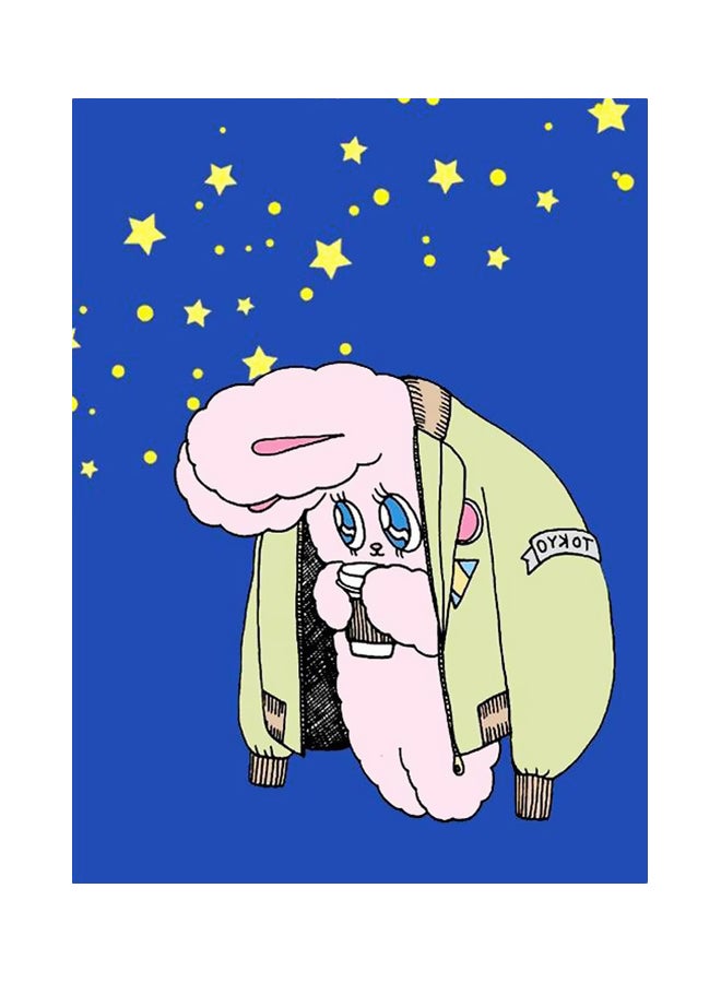 BP Rabbit Themed Metallic Plate Blue/Pink/Yellow 20x15cm 